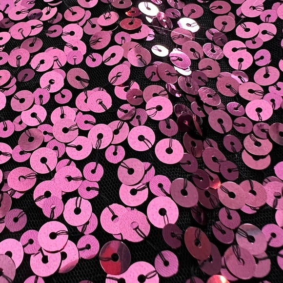 Nwt Scala Plum Pink Sequins Mesh Stretchy Bodycon Dress Size 4 - Picture 15 of 17